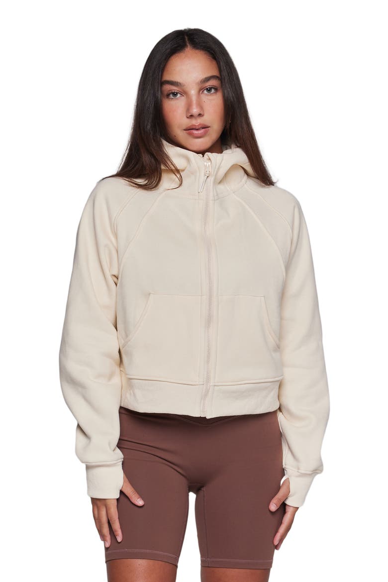 Effortless Fleece Full Zip Hoodie, Alternate, color, Bone