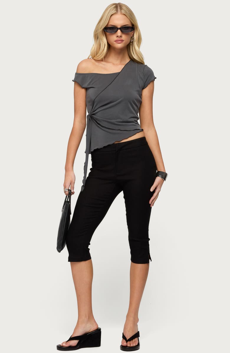 EDIKTED Asymmetric Off the Shoulder Wrap Top, Alternate, color,