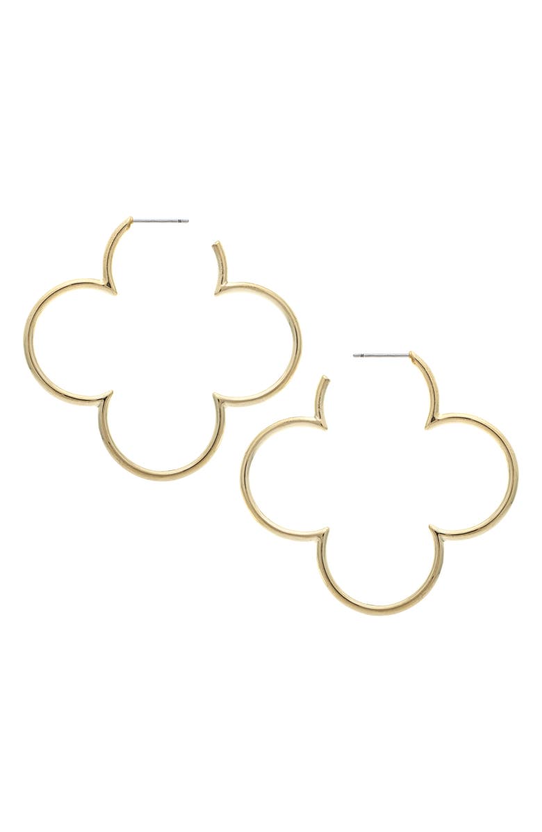 RIVKA FRIEDMAN Clover Shape Hoop Earrings, Main, color, 