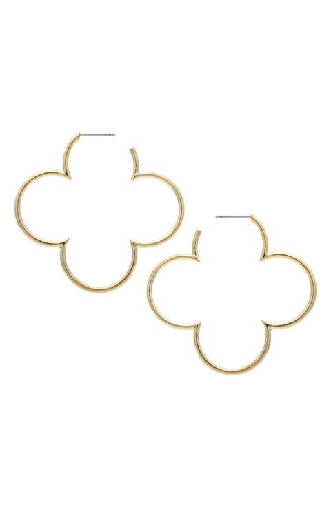 Clover Shape Hoop Earrings