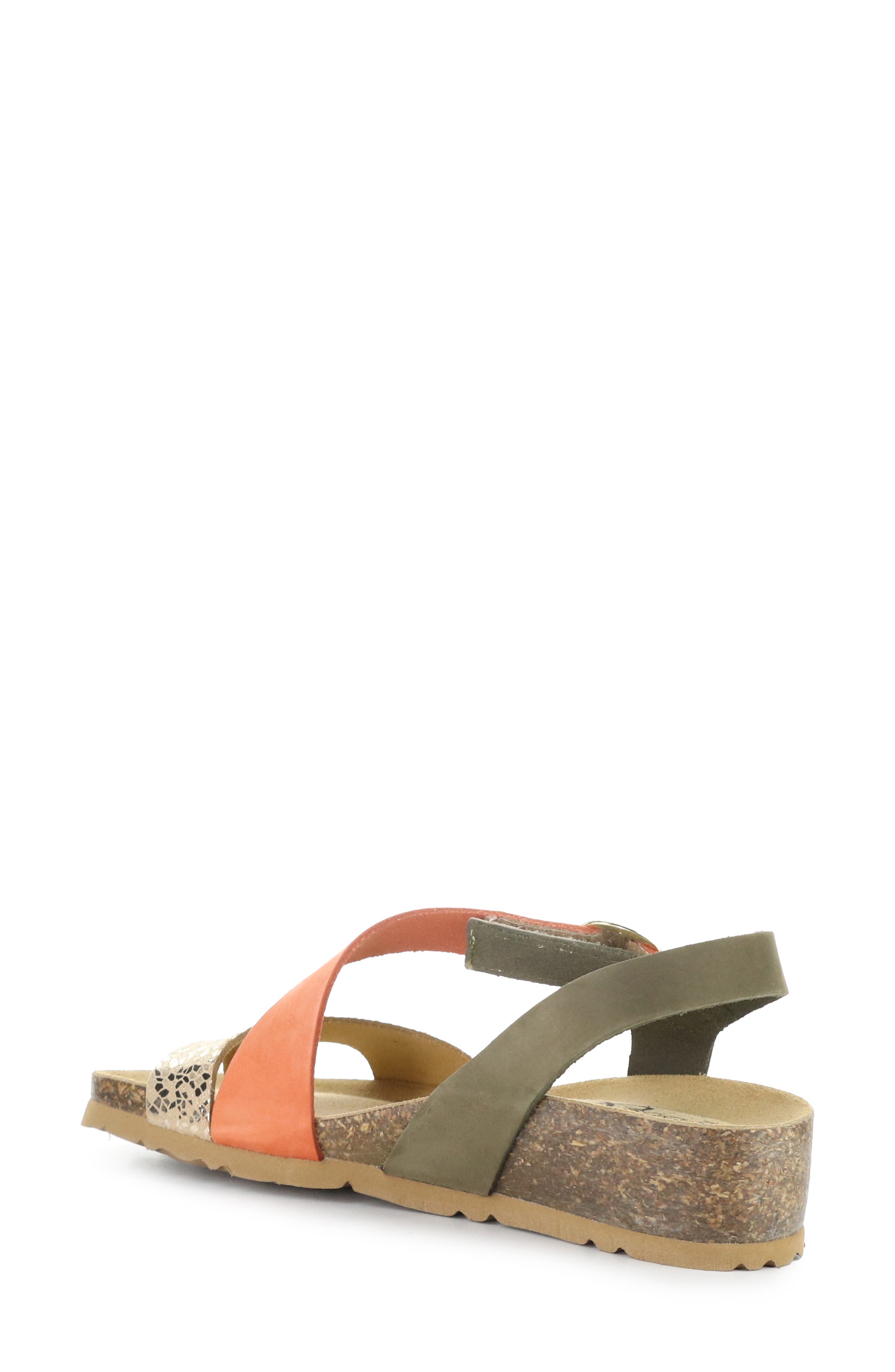 Luissa Slingback Platform Wedge Sandal, Alternate, color, MOSS/ ORANGE/ GOLD