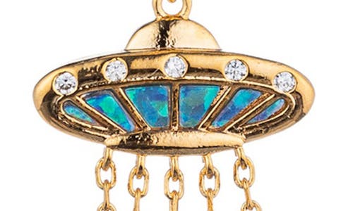 Eye Candy Los Angeles Celestial Moon Drop Earrings In Gold