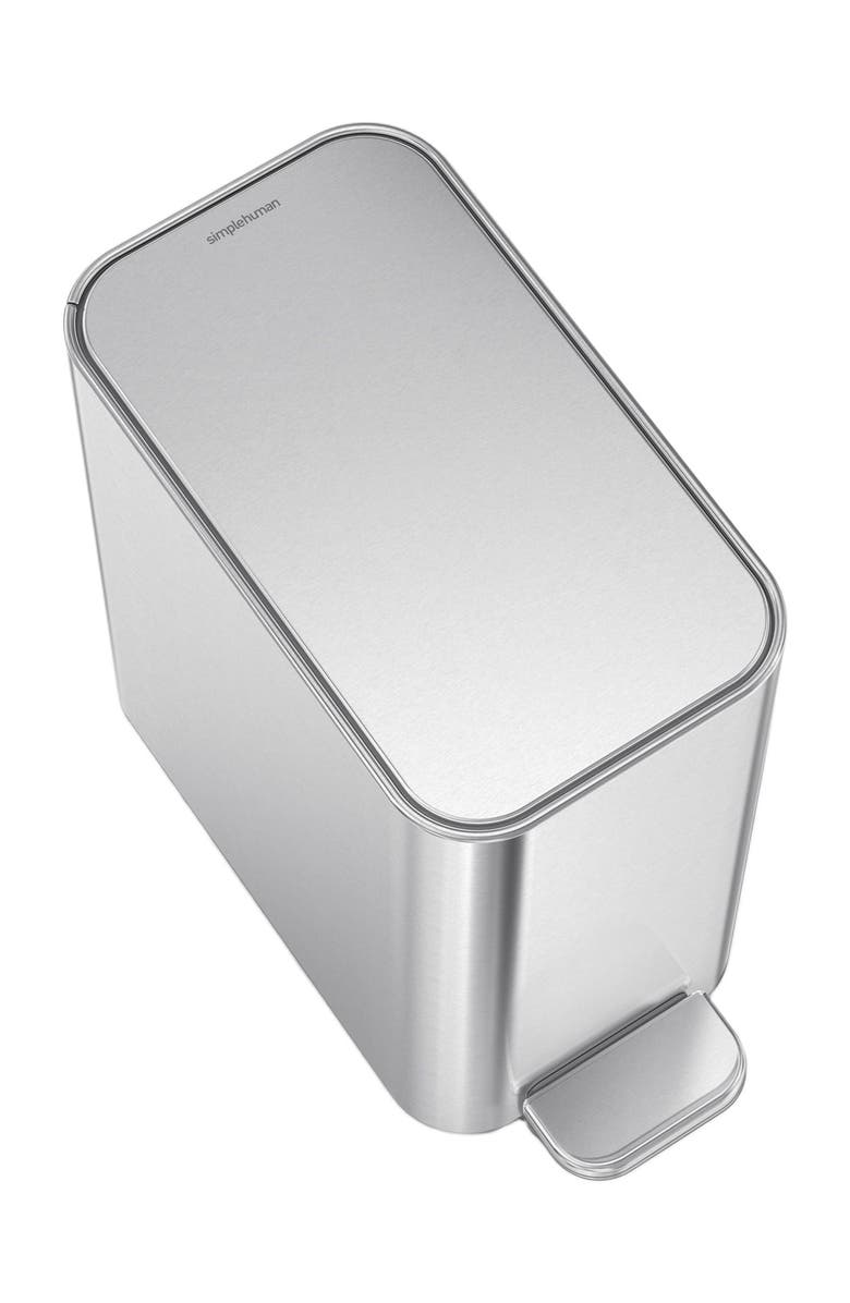 simplehuman 5L slim step can, Alternate, color, Brushed