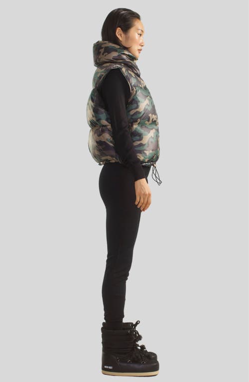 Shop Cynthia Rowley Undercover Puffer Vest In Green Camo