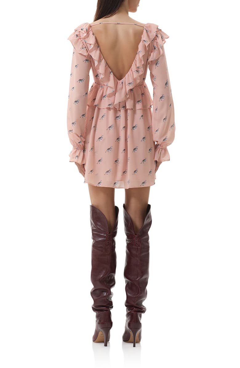 AFRM Arland Long Sleeve Minidress, Alternate, color, Kitten Dot