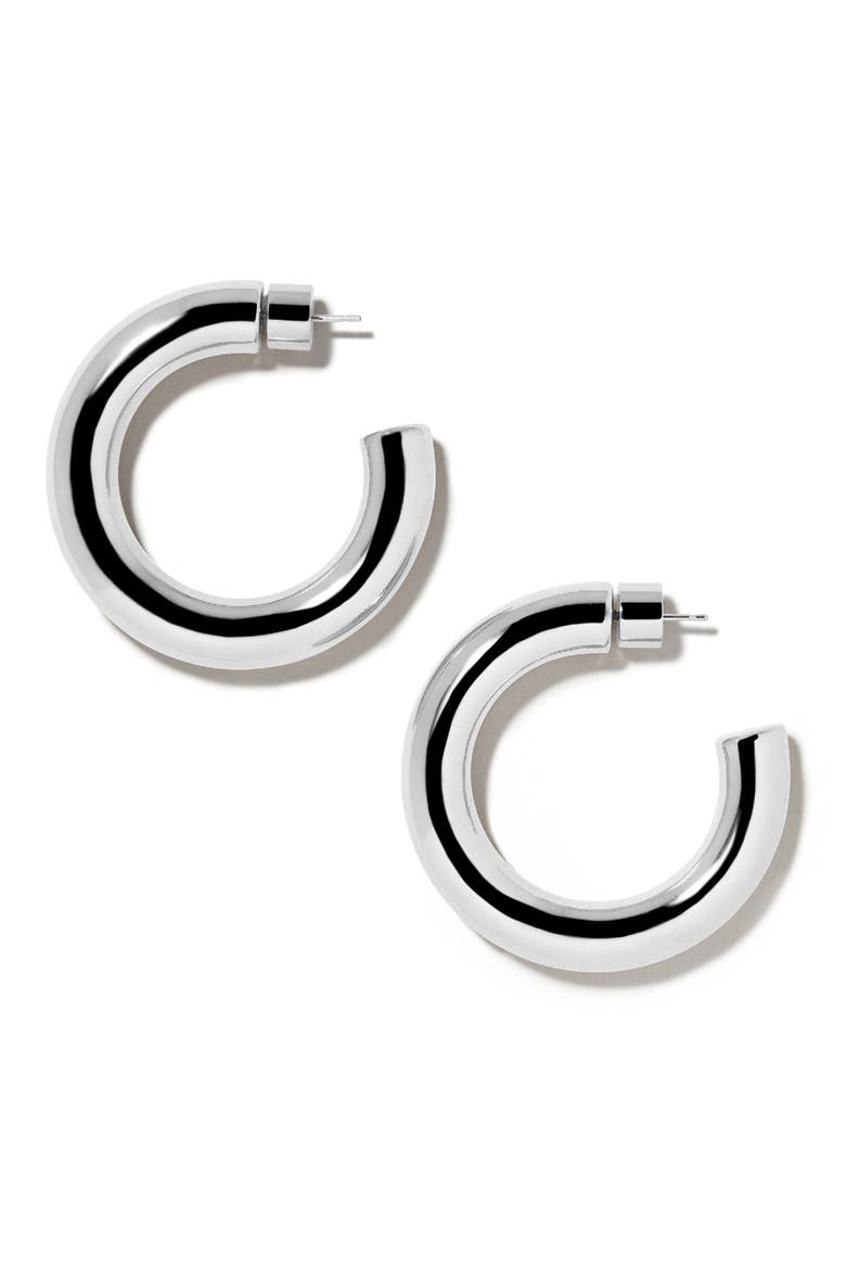 Jamma Mini Hoops, 1-Inch, Main, color, SILVER