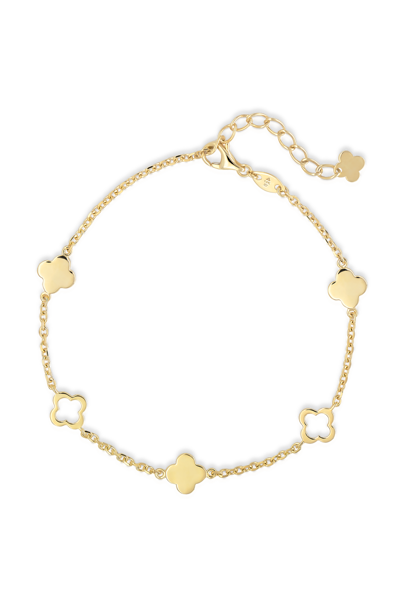 Clover Link Chain Bracelet in 14K Gold, Alternate, color, Yellow Gold