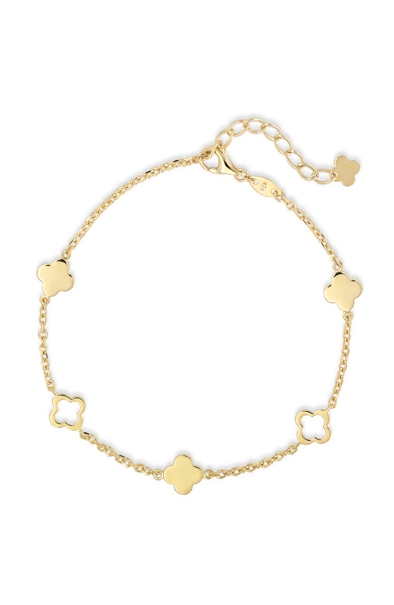 DEVATA Clover Link Chain Bracelet in 14K Gold, Alternate, color, Yellow Gold