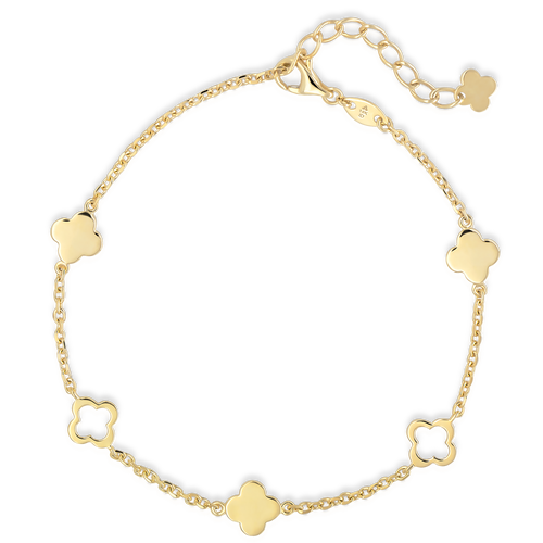 Devata Clover Link Chain Bracelet In Gold