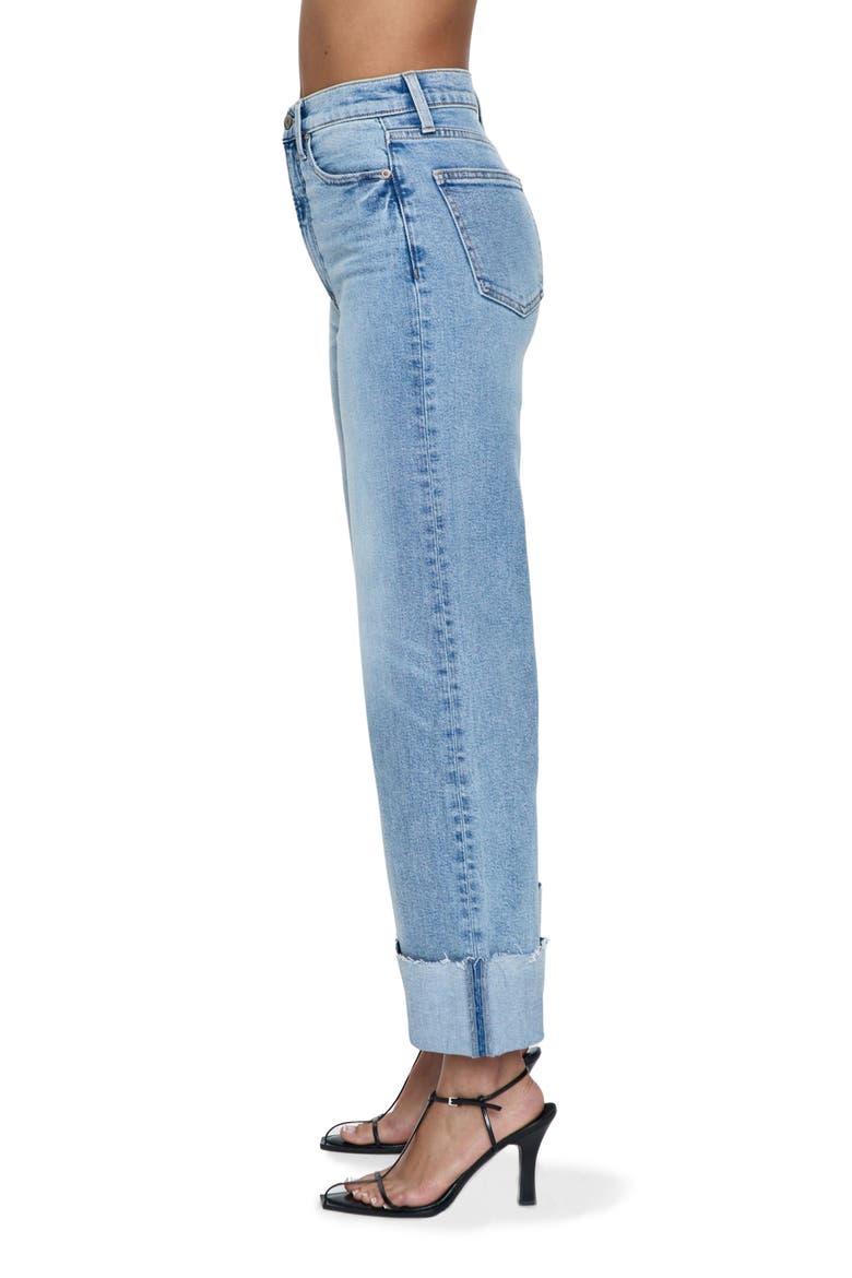 Lana Raw Hem Ankle Wide Leg Jeans, Alternate, color, SNOWCAT