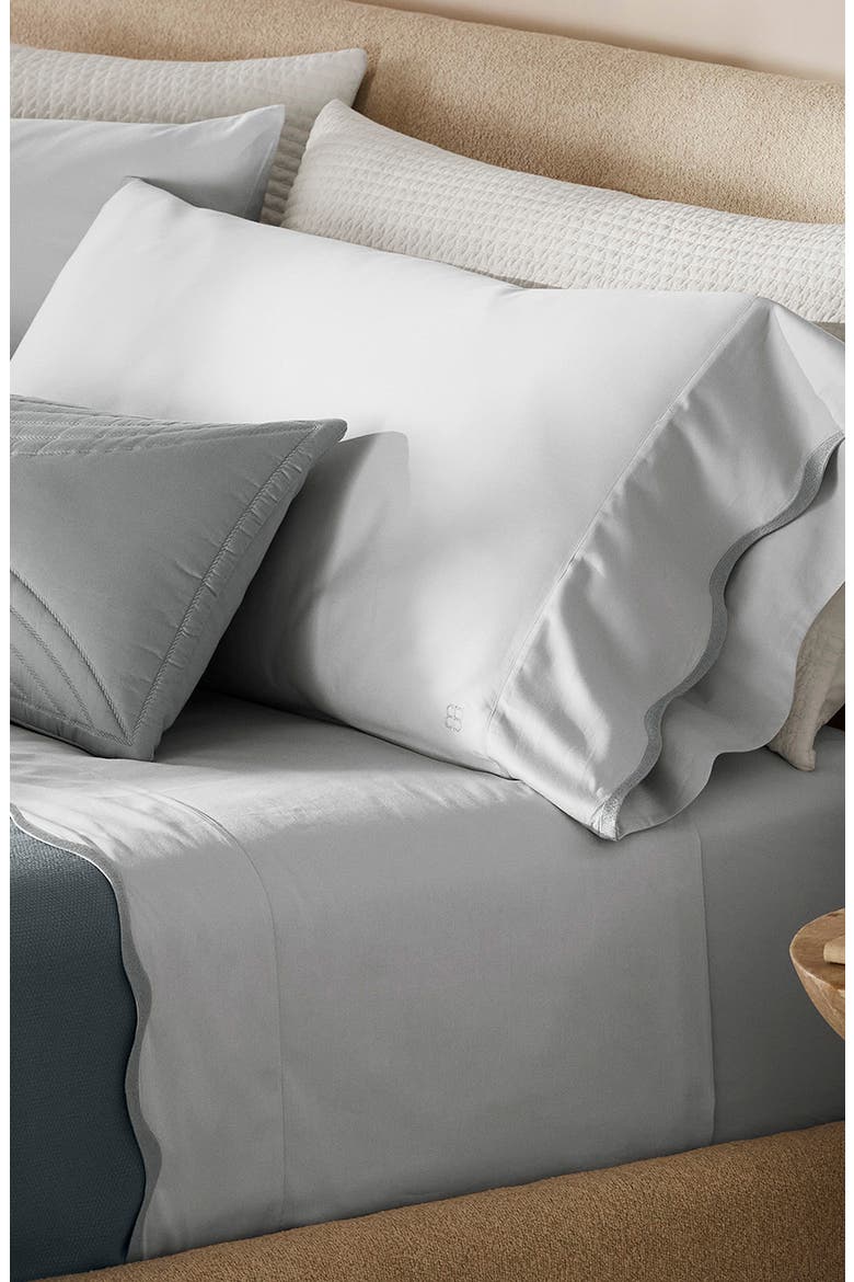 Signature Curved Edge Set of 2 Organic Cotton Pillowcases, Alternate, color, SKY/ SHORE