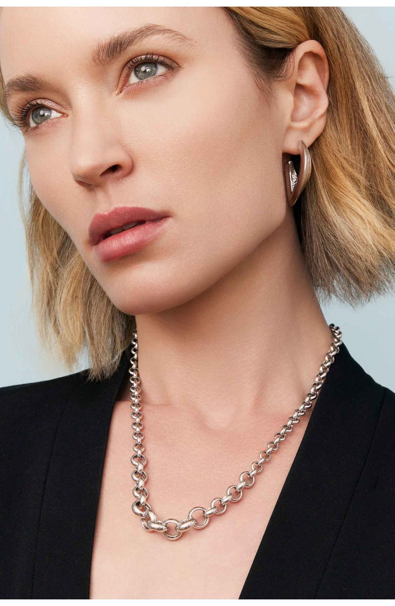 Oradina Sterling Silver Roll With It Rolo Necklace, Alternate, color, Sterling Silver