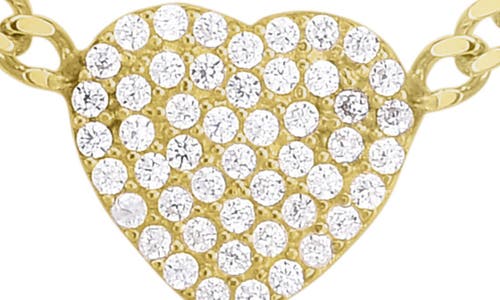 Glaze Jewelry Pavé Cubic Zirconia Heart Station Necklace In Gold