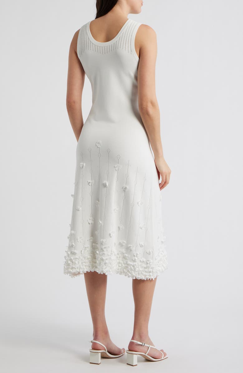 Elie Tahari The Alana 3D Flower Sleeveless Maxi Dress, Alternate, color, Sky White