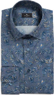 Etro Roma Paisley Stretch Cotton Button-Up Shirt