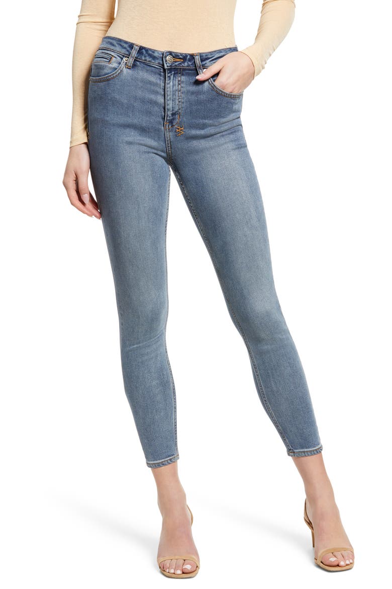 Spray On Ankle Skinny Jeans, Main, color, DENIM