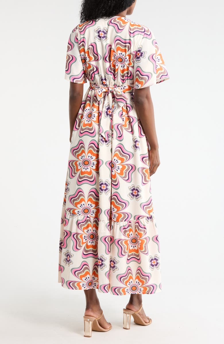 CIEBON Roselle Front Tie Maxi Dress, Alternate, color, Cream Multi