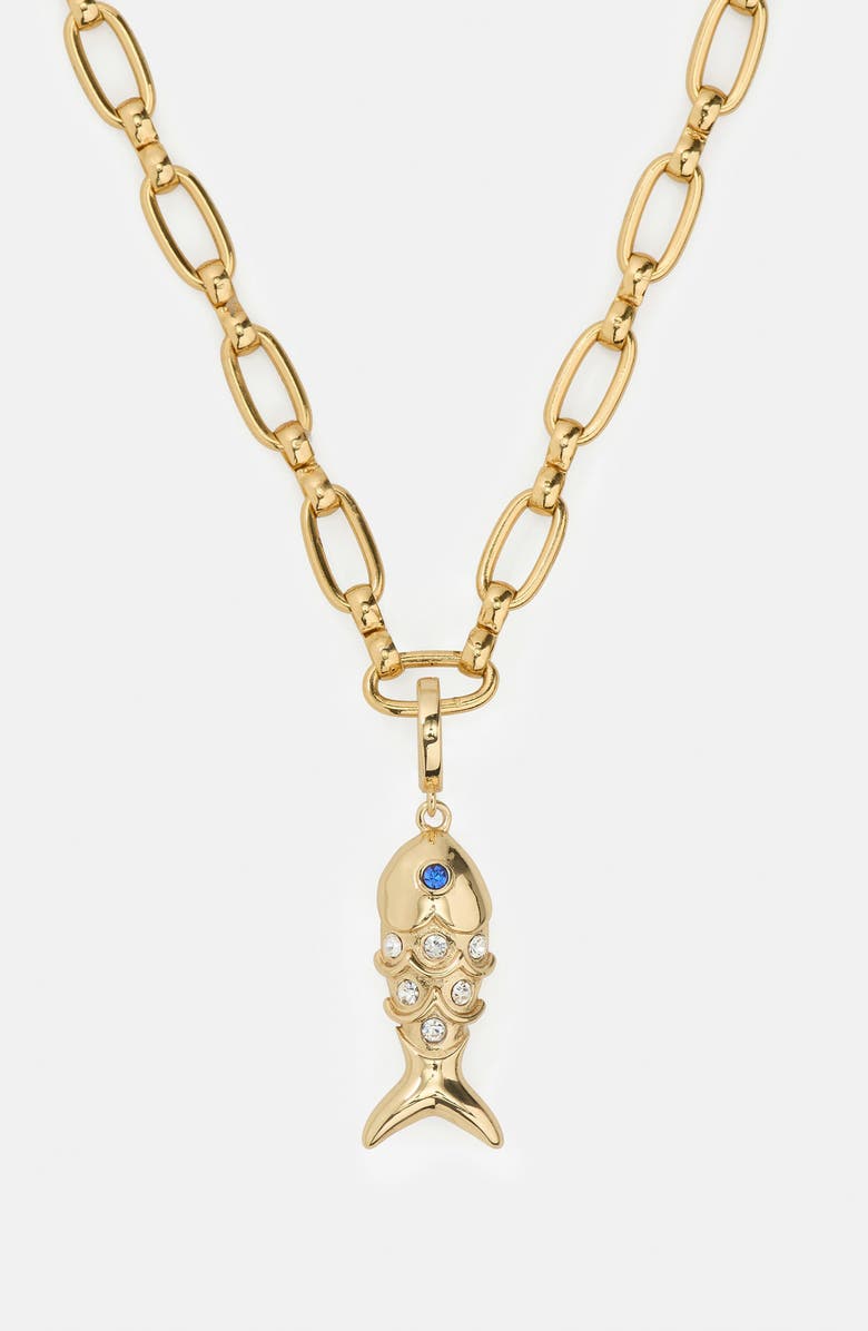 Kate Spade New York one in a million pavé crystal fish charm, Alternate, color, Clear Multi