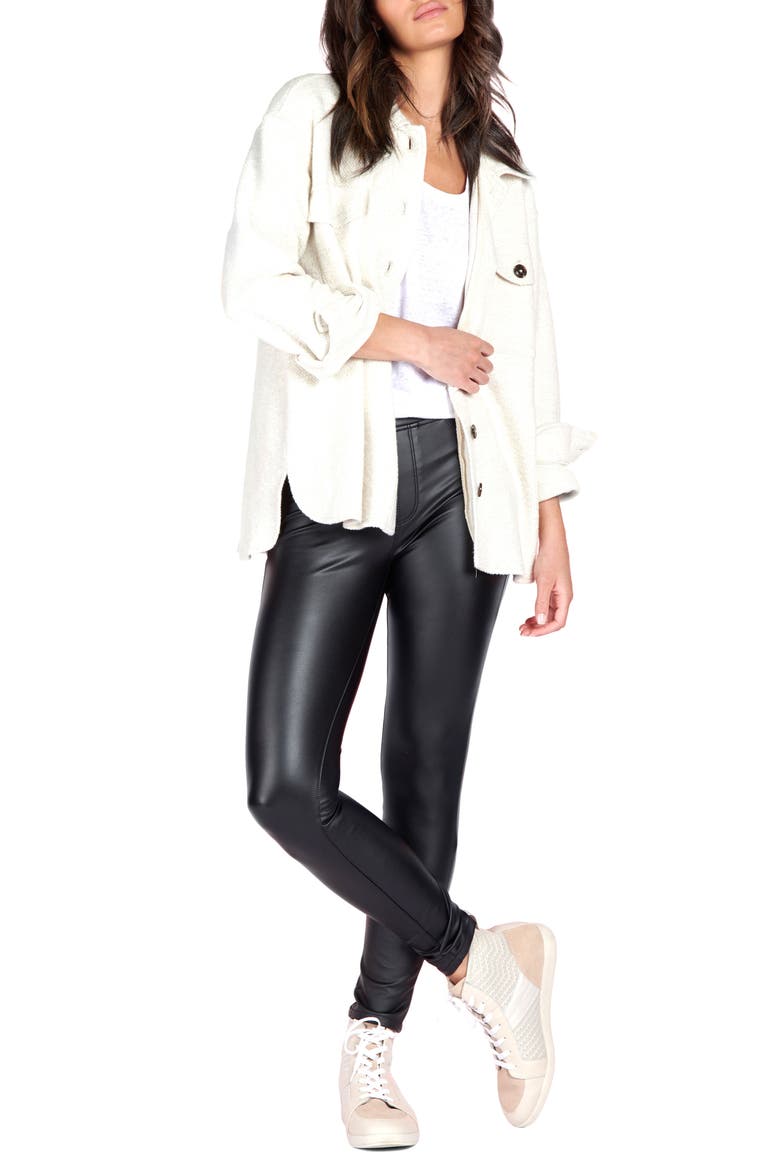 Cotton Blend Shirt Jacket, Alternate, color, MILK
