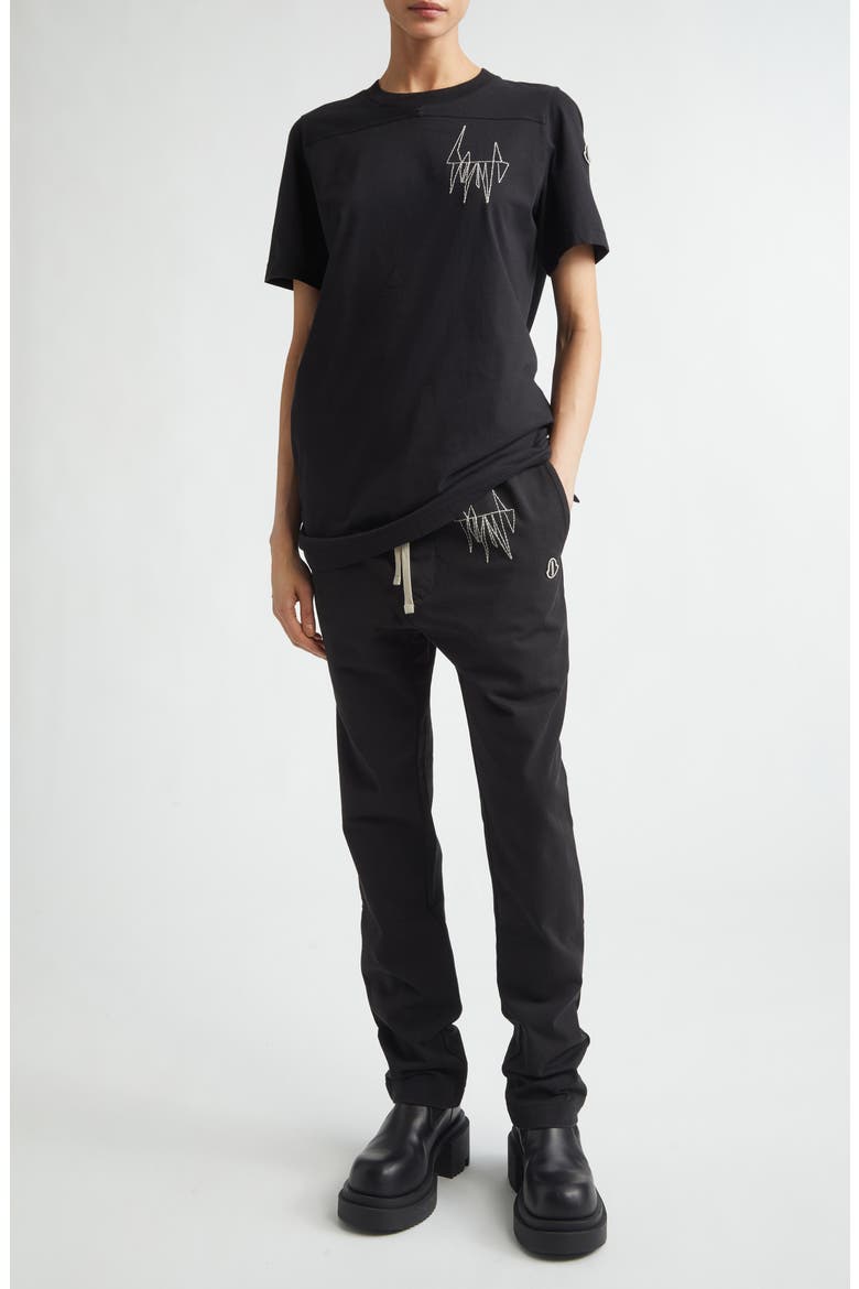 x Rick Owens Logo Embroidered T-Shirt, Alternate, color, BLACK