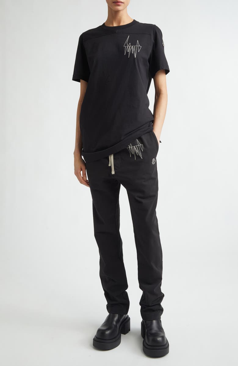 Moncler x Rick Owens Logo Embroidered T-Shirt, Alternate, color, Black