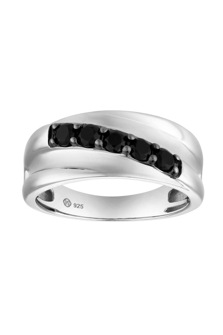 Kage 0.5CT Diagonal Black Spinel Ring 925 Silver, Main, color, Sterling Silver