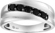 LuvMyJewelry Kage 0.5CT Diagonal Black Spinel Ring 925 Silver