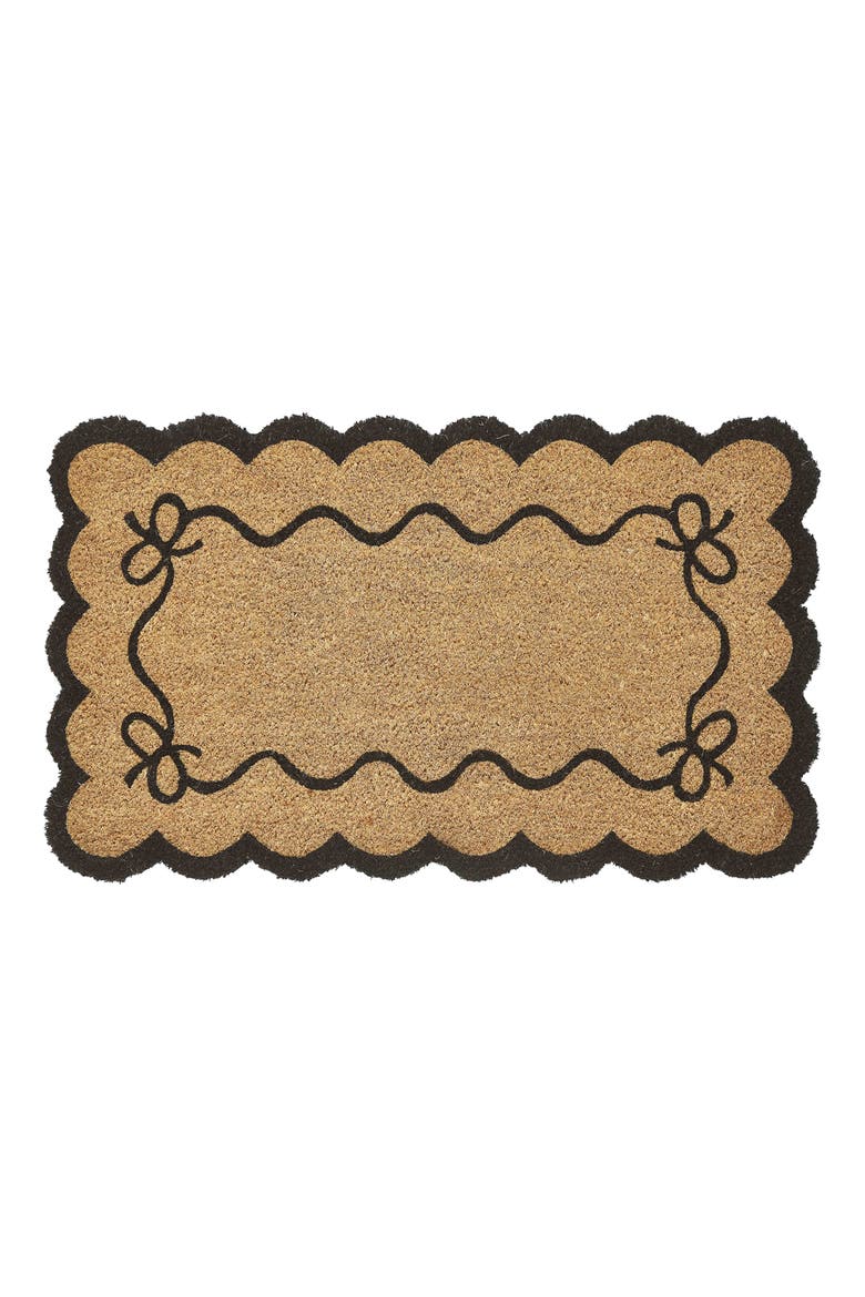 Scalloped Edge Coir Doormat, Main, color, BROWN MULTI