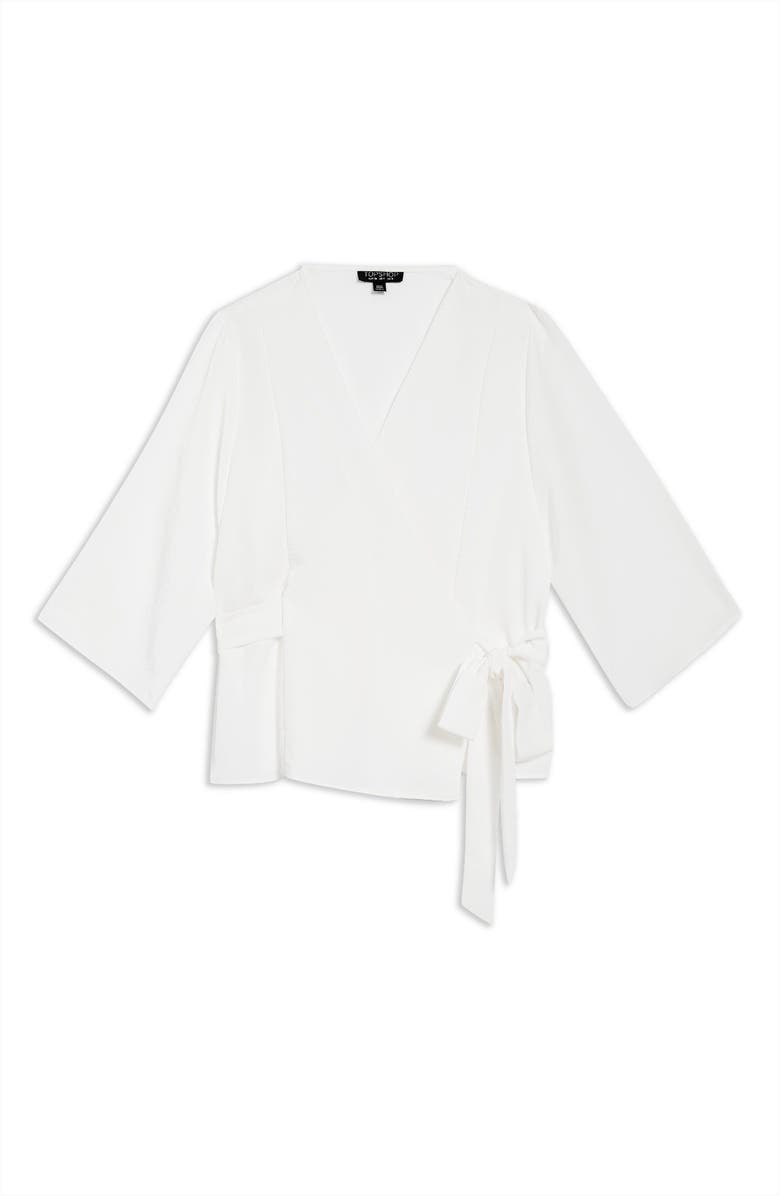 Topshop Kimono Wrap Blouse, Alternate, color,
