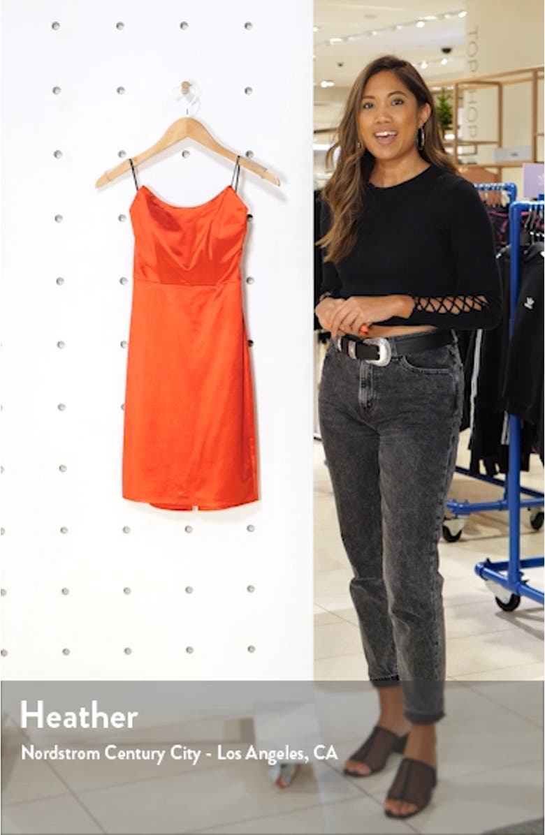 Malory Strapless Satin Cocktail Dress, sales video thumbnail