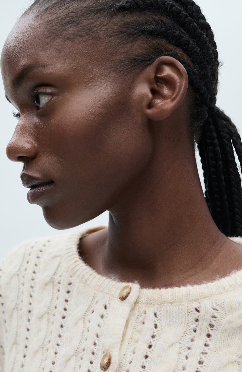 MANGO Openwork Braided Cardigan, Alternate, color, 