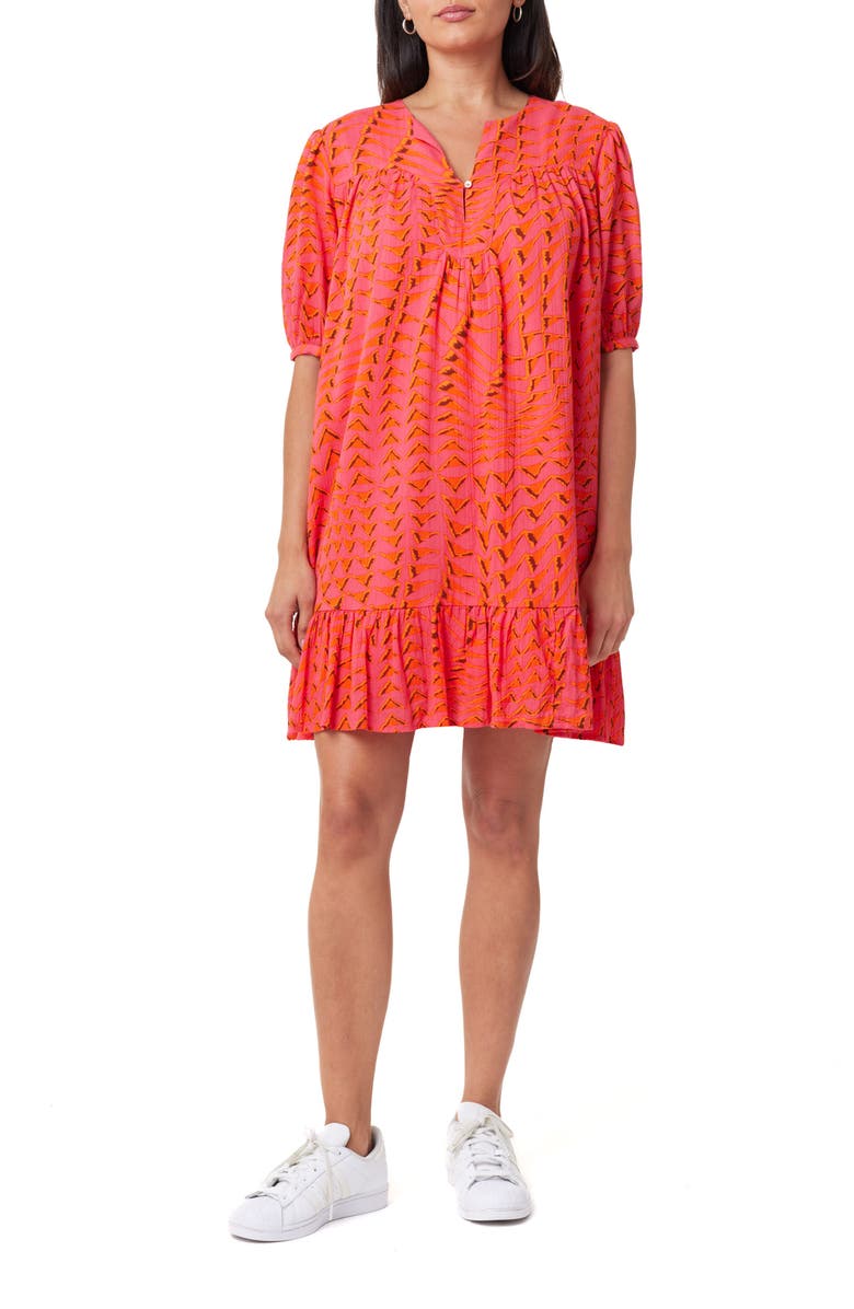 Scotch & Soda Abstract Print Cotton Gauze Shift Dress, Main, color, 