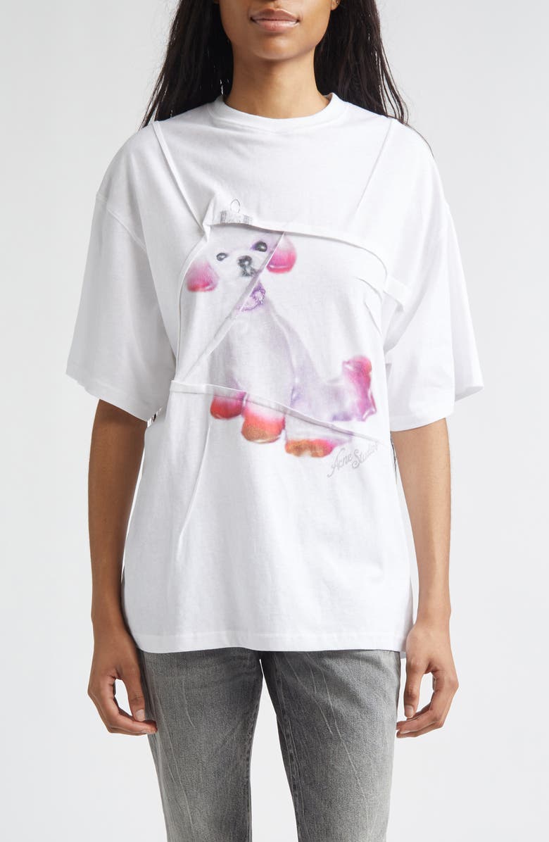 Acne Studios Edra Ornament Winter Graphic T-Shirt, Main, color, Optic White