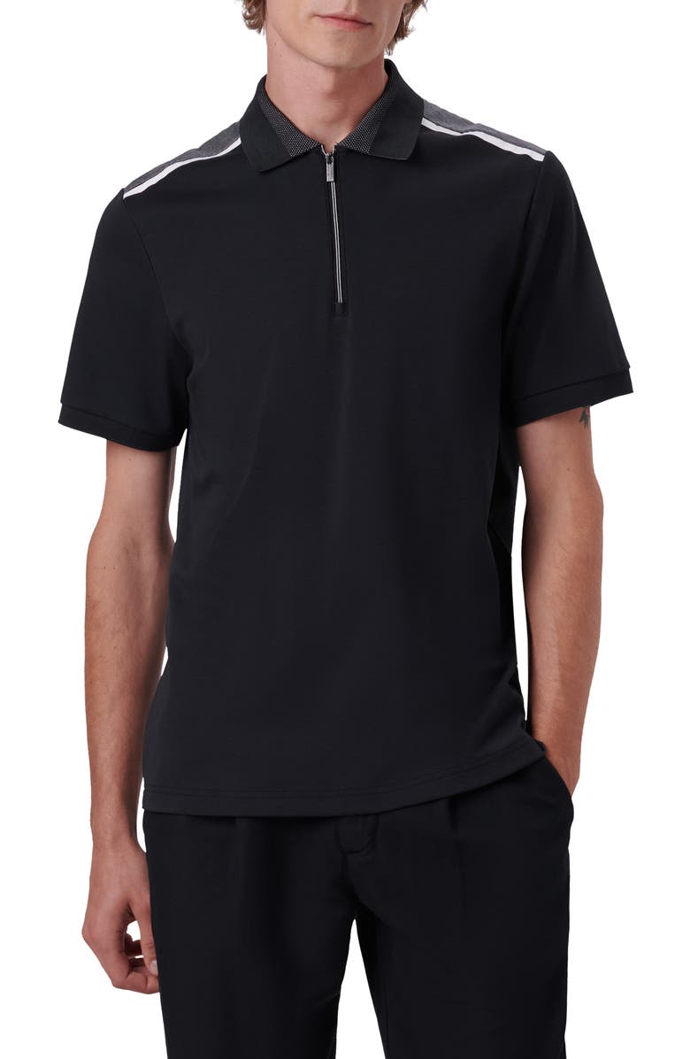 Bugatchi Solid Pima Cotton Zip Polo Shirt, Main, color, 
