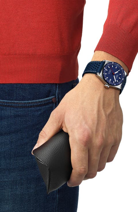 PR516 Powermatic 80 Automatic Leather Strap Watch, 38mm