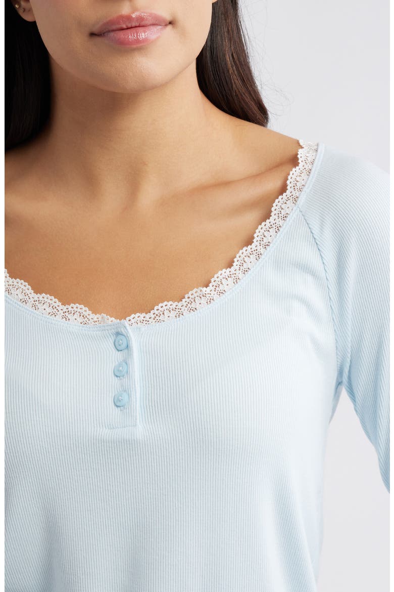 Daydream Lace Trim Rib Crop Top, Alternate, color, BLUE DELICATE