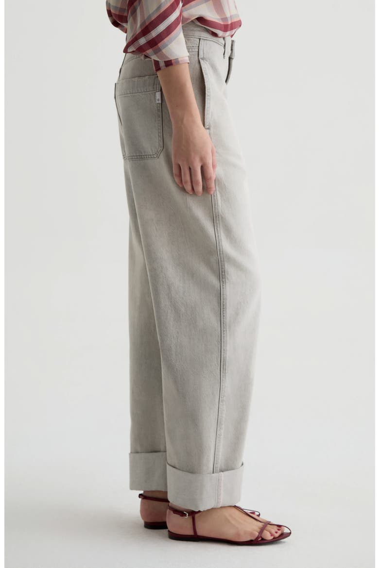 Mercer Cuffed High Waist Barrel Jeans, Alternate, color, SENSORY