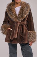 AZALEA WANG Evara Faux Fur Jacket