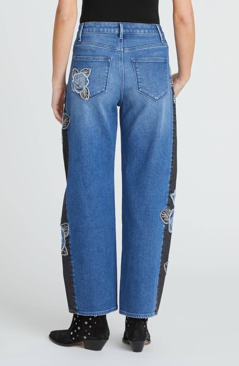 Driftwood Lucy Rose Patchwork Barrel Leg Jeans, Alternate, color, Medium Wash