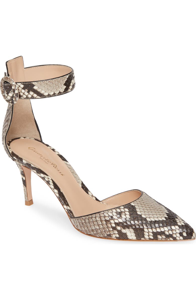Gianvito Rossi Genuine Python Ankle Strap Pump, Main, color,