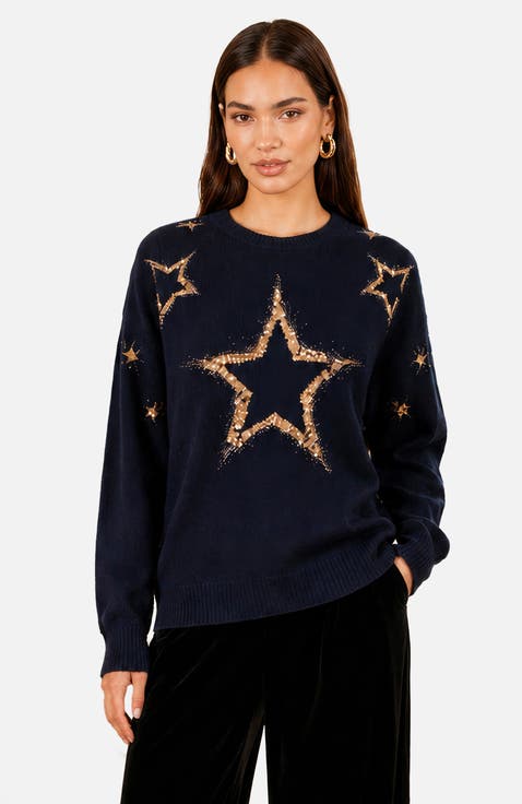 Star Sequin Relaxed Jumper