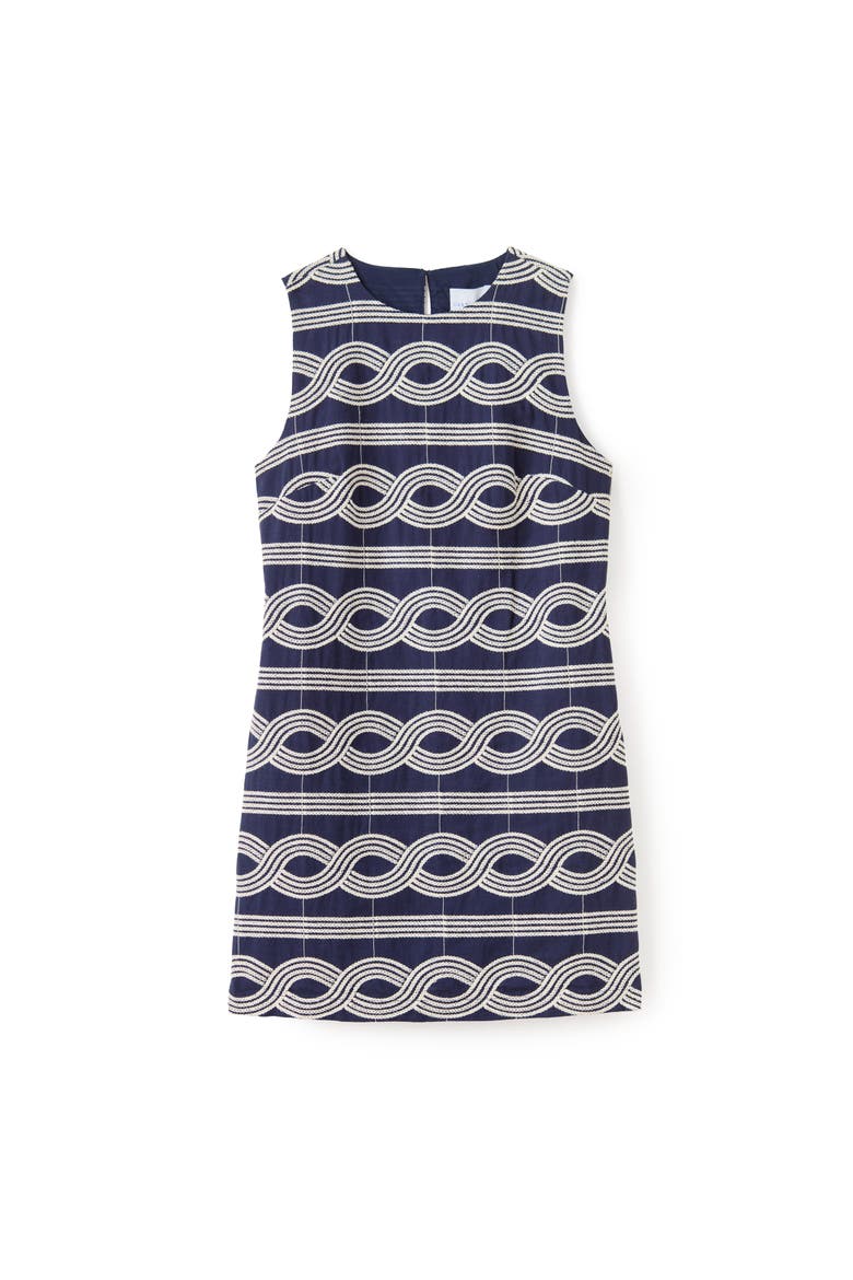Annie Mini Embroidered Dress, Main, color, Midnight Blue