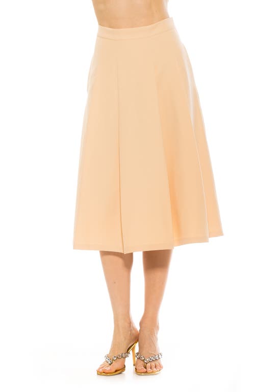 Alexia Admor Illia Pleated Midi Skirt In Beige