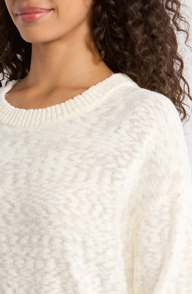 Marine Layer Sea Breeze Cotton Crewneck Sweater, Alternate, color, Antique White