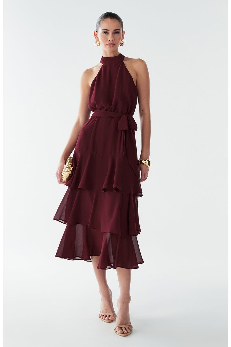 Tony Midi Dress, Main, color, Burgundy