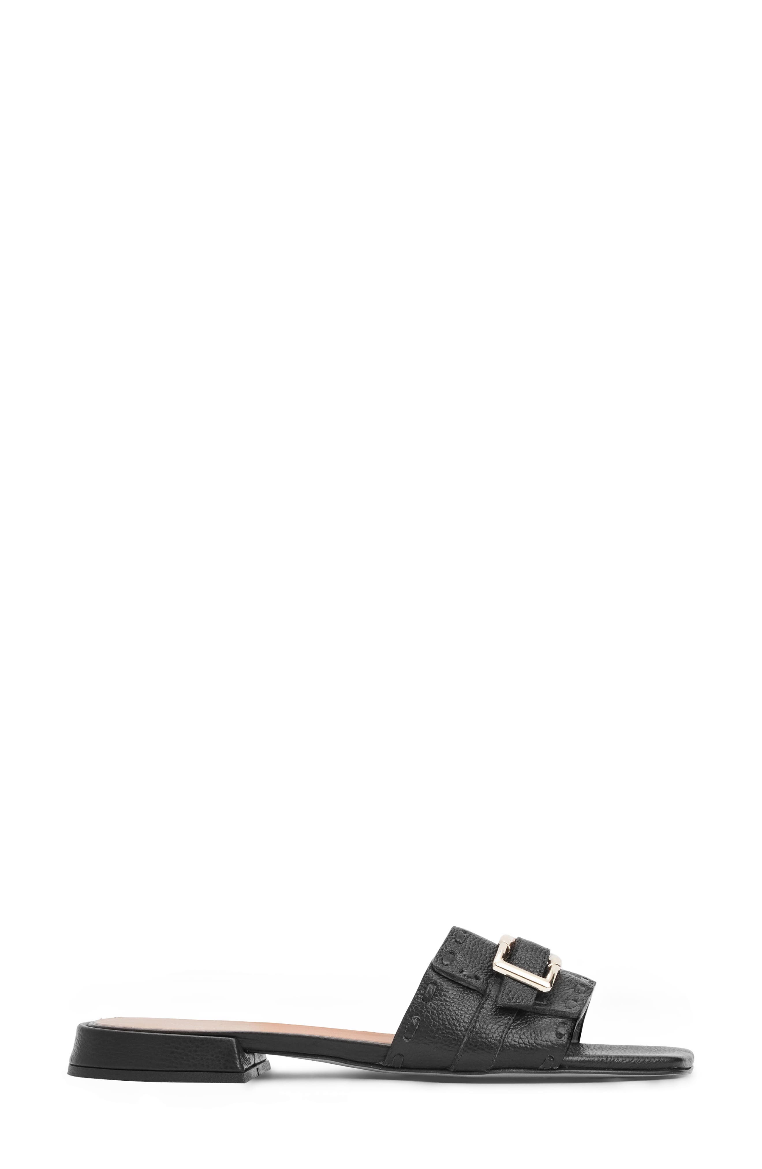 Bruno Magli Bellini Buckle Strap Slide Sandal, Alternate, color, Black Tumbled