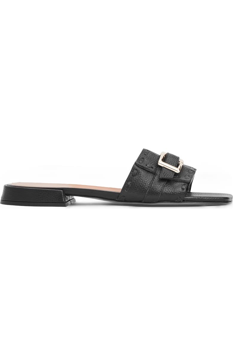 Bruno Magli Bellini Buckle Strap Slide Sandal, Alternate, color, Black Tumbled