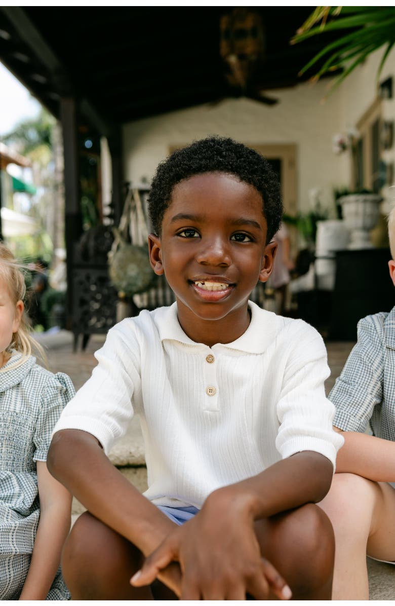 Little Paper Kids Sterling Short Sleeve Sweater, Alternate, color, Cream