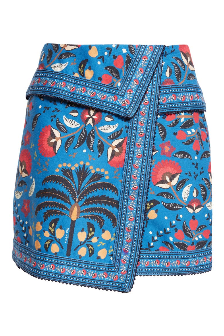 Palms Paradise Wrap Front Miniskirt, Alternate, color, PALMS PARADISE TEAL
