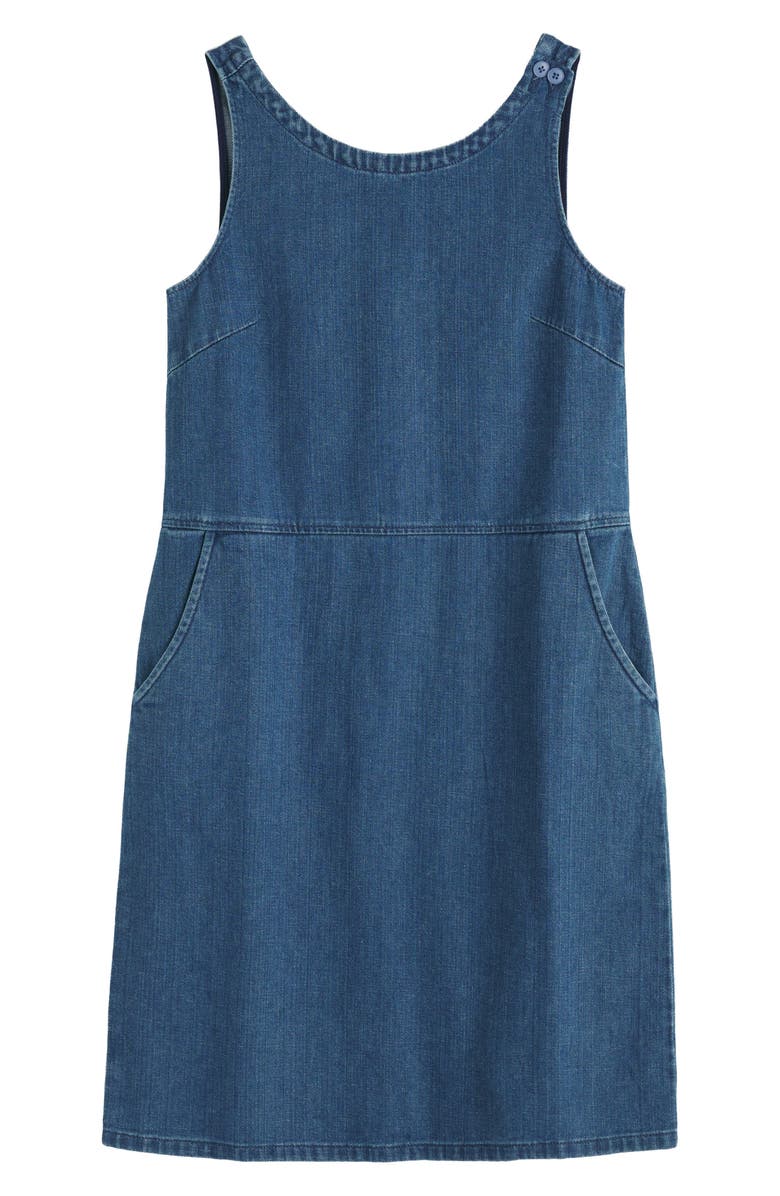 Seasalt Cornwall Salt Weave Denim Pinafore Dress, Alternate, color, Mid Wash